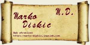 Marko Diskić vizit kartica